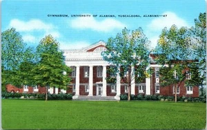 1940s AL Postcard University Of Alabama Gymnasium Tuscaloosa Gym Building Campus - Picture 1 of 2
