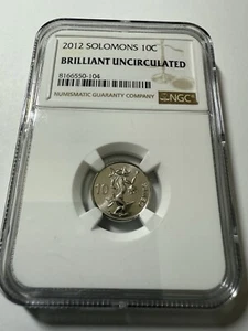 2012 Solomon Islands 10 Cent NGC Brilliant Uncirculated Coin - Picture 1 of 2