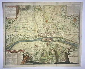 PARÍS 1729 DELAMARE TROISIEME PLANO GRAN MAPA ANTIGUO DE LA CIUDAD SIGLO XVIII - Imagen 1 de 10