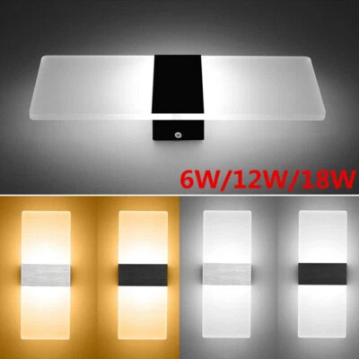 6/12/18W Modern LED Wandleuchte Wandlampe Flur Strahler Up Down Innen Leuchte - - Bild 1 von 4