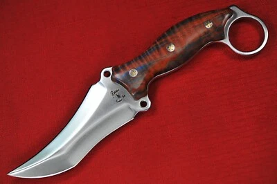 Busse Triceratops Personalizado .215" Sable Plano Satinado INFI, Madera de Arce Rayas Completas Foto 1 de 4