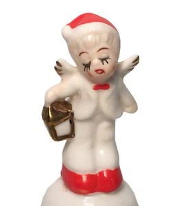 Vintage Little Boy Angel Bell Figurine 4” Ceramic Porcelain Christmas Figure - Picture 1 of 10
