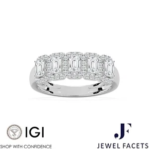 Lab Grown Diamond Engagement Ring IGI Certified 1.02ct EMERALD Cut 14k Gold - Picture 1 of 4