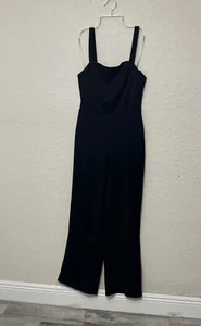 Crystal Sky Women’s Jumpsuit Black Pockets Back Zip Size Medium - Picture 1 of 9