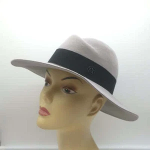 Maison Michel Virginie Fedora Hat Light Gray Wool Felt Size Small - Picture 1 of 6