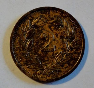Helvetia / Szwajcaria - 2 rapy - 1925 B (Berno) - Cu - vz-stgl - Zdjęcie 1 z 2