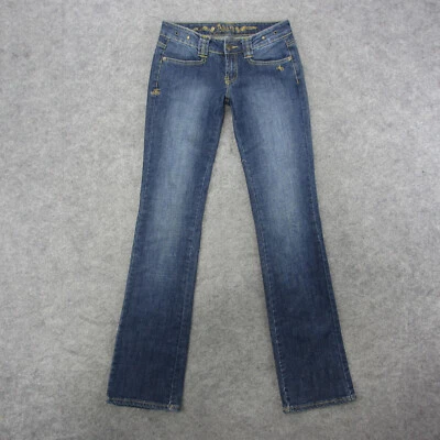 Pantalones de mezclilla para mujer Adiktd 2/26 largos azules lavado medio corte bota Foto 1 de 4