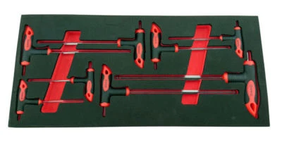 Britool Hallmark 8 Pce Hex Allen T-Handle Key Wrench Set in Foam Holder