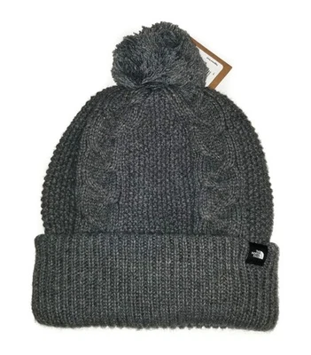 Gorro The North Face tejido con cable MINNA Pom NUEVO gris forrado de lana para mujer nuevo con etiquetas Foto 1 de 4
