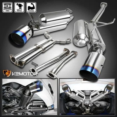 Fits 2003-2007 Infiniti G35 Coupe 2Dr Dual Burnt Tip Catback Exhaust System Kit Foto 1 de 4
