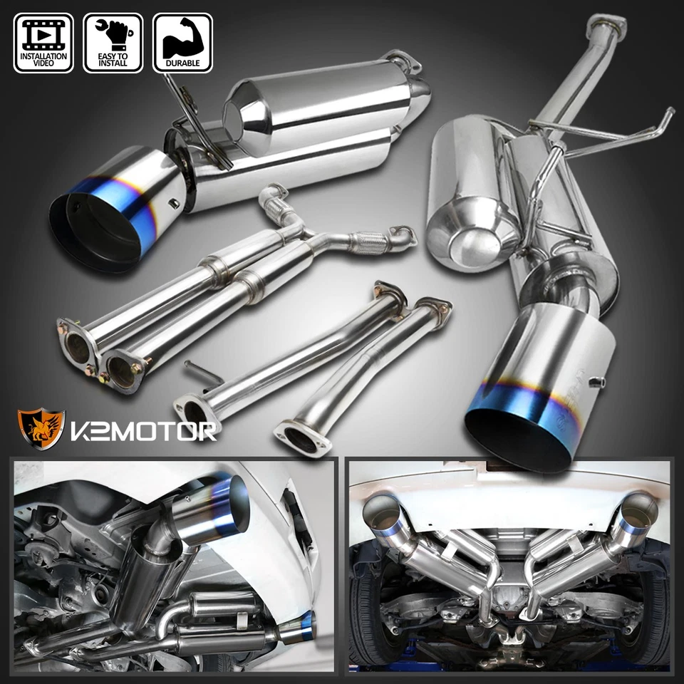 Fits 2003-2007 Infiniti G35 Coupe 2Dr Dual Burnt Tip Catback Exhaust System Kit Foto 1 de 4