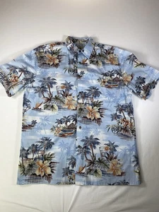Island Shores Herren Hawaiihemd Large Palm Tree Aloha hellblau - Bild 1 von 6