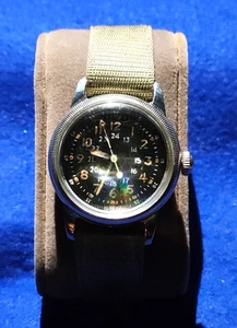 WWII TYPE A-17 WALTHAM WATCH CO. US MILITARY ISSUED WRIST WATCH WORKS ! - Picture 1 of 13
