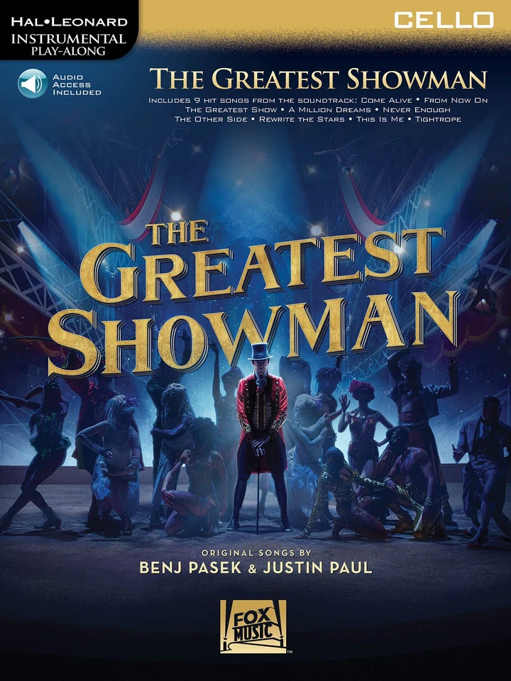 The Greatest Showman Movie for Cello Solo Sheet Music Play-Along Song Book Audio - Image 1 of 1