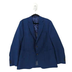 Ted Baker London Herren 44 R Keith Sport Blazer Mantel Blau Slim Struktur Wolle NEU - Bild 1 von 8