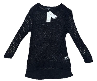 Suéter Christian Siriano Estilo Pasarela Negro Punto Abierto Talla S Tiempo Limitado Nuevo con Etiquetas Foto 1 de 4