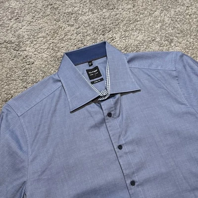 Men's OLYMP Level 5 Body Fit Blue Button Up Shirt size 16 1/2 42 - Image 1 of 4