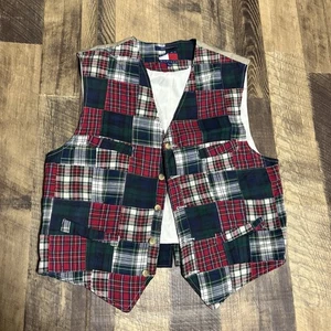 Chaleco de retazos a cuadros Tommy Hilfiger vintage M - Imagen 1 de 5