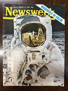 RARE Historic NEWSWEEK August 11 1969 Aug 69 8/11/69 MOONWALK APOLLO 11 in Color - Picture 1 of 11