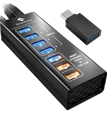 Hub USB alimentato Hub porte USB 3.0 con 3 porte di ricarica intelligenti adattatore di alimentazione #67 - Immagine 1 di 4