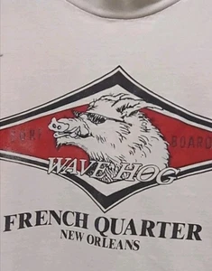 Vtg 90s Hogs Breath Saloon French Quarter Nola Wave Hog Surf Boards Bar TShirt L - Picture 1 of 17