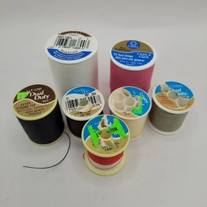 Coats Polyester Thread Spools - White/Pink/Blacks/Gray - 7 spools - Picture 1 of 4