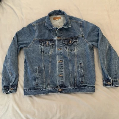 Port Authority Denim Jacket Mens Large Blue Jean Western Workwear J7620 Cotton - Image 1 of 4