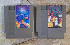 Lot (2) Tetris & Tetris 2- Nintendo NES *TESTED*