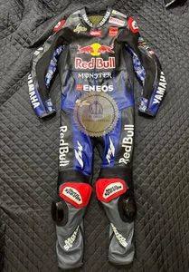 Yamaha Monster Motorbike Racing Suit Cowhide Leather Motorcycle Riding Suit - Picture 1 of 5