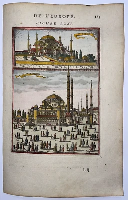 STE SOPHIA CONSTANTINOPLE 土耳其 1683 ALAIN MANESSON MALLET 古董视图 — 第 1/3 张图片