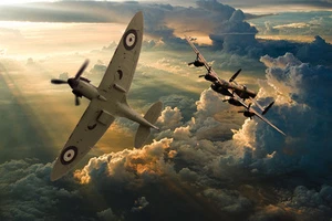 BBMF Spitfire y Lancaster impresiones de lona varios tamaños envío gratuito - Imagen 1 de 2