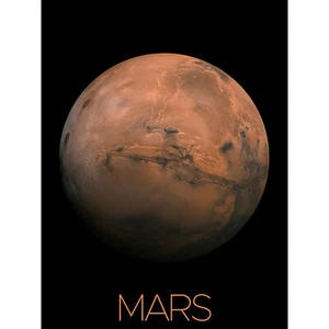 NASA Unser Sonnensystem Mars Planet Hemisphäre Bild Wandbild Leinwanddruck 18x24 - Bild 1 von 5