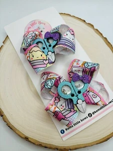 Baby Girl's Hair Clips Cute Hair Bows pigtails - Picture 1 of 2