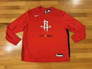 New XXL Nike Houston Rockets Team Player Issue Long Sleeve Shooting Shirt Men - Picture 1 of 9