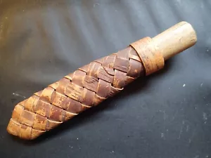 ANTIQUE 1800/ early 1900 KNIFE with BIRCH BARK SHEATH FOLK ART SWEDEN SWEDISH - Picture 1 of 8