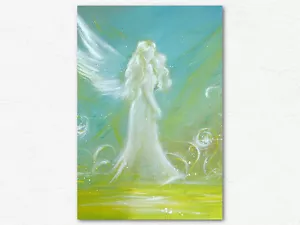 Engelbilder, Kunstfoto "Du schenkst mir Kraft" Wanddeko Engel Reiki Yoga 20x30cm - Bild 1 von 2