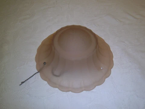 Antique glass ceiling light fixture shade 3 hole chain mount #1 Cover