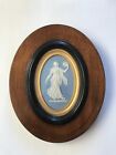 Wedgwood blau Jaspis gerahmte ovale Plakette C1860-70 in Top Zustand.