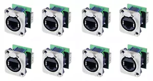 (8 PACK) NEUTRIK NE8FDP CAT 5/6 RJ45 Feed-Thru D Series Panel Mnt Jack - Nickel - Imagen 1 de 2