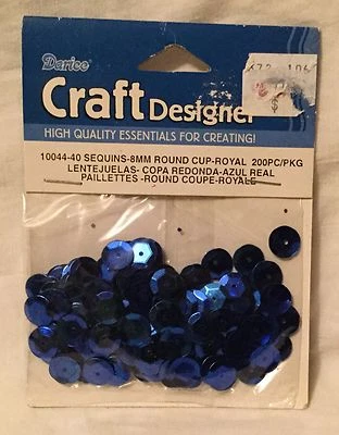 NUEVO Darice Craft Designer 8 mm taza redonda ahuecada lentejuelas azul real paquete de 200 piezas.  Foto 1 de 2