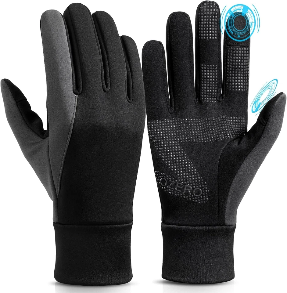 OZERO Thin Winter Gloves for Men Women Water Resistant Windproof Anti-Slip Touch
