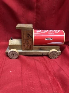 Holz-LKW mit Coca Cola Dosenradio von Toyffgia, INC 1979 - Bild 1 von 9