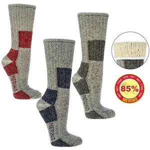 Trekkingsocken 85% Wolle (Merino) Thermosocken vollplüsch-gefüttert weicher Bund - Bild 1 von 8