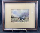 Flat Coated Retriever With Pheasant Historical Print Oil Painting Framed