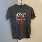 Hike Arkansas Natural Ladies Outdoor AR State Outline Soft Graphic T Shirt Gray 