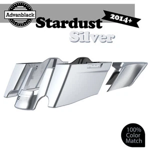 CVO Tapered Extended Stretched Saddlebags Fits Harley 2014+ STARDUST SILVER - Picture 1 of 19