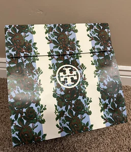 New Tory Burch Logo Gift Bag Gift Box Flap Instant Closure 16”L x 16”H x 6”W - Picture 1 of 10