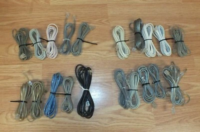 Mixed Lot of 20 RJ11 Multi Size / Lengths, Shape & Color Phone Cords **READ**  - Image 1 of 4