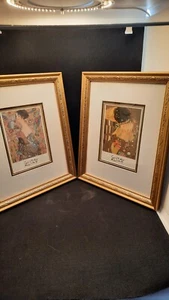 Gustav Klimt Prints Framed Matted lot of 2 EUC - Picture 1 of 1