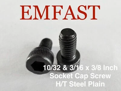EMFAST 10/32 & 3/16 unf x 3/8 socket head cap screw high tensile steel allen key screws